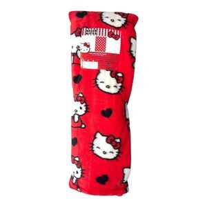 New Release 2024 Hello Kitty Red Heart Faux Fur Plush Throw Soft Love Blanket